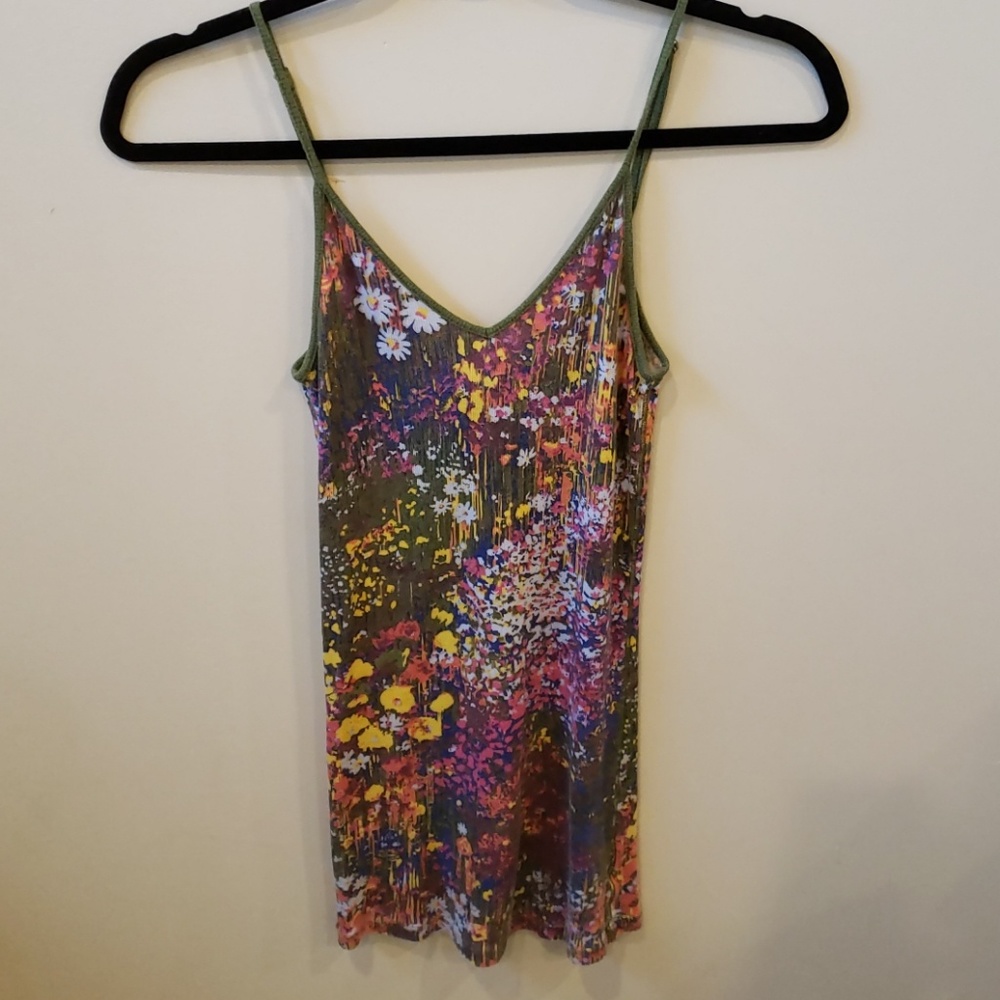 Free people floral ribbed tank